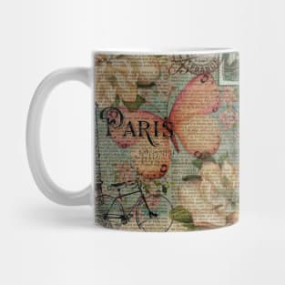 Paris post card print Mug